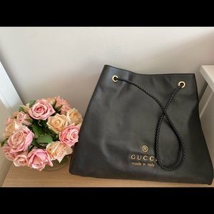 Gucci Black Leather Tote